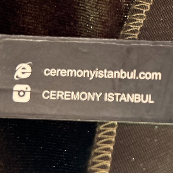 Ceremony NWT Olive Green Velvet Maxi Wedding Formal Minimalist Fairy 40's Glam - Picture 10 of 12